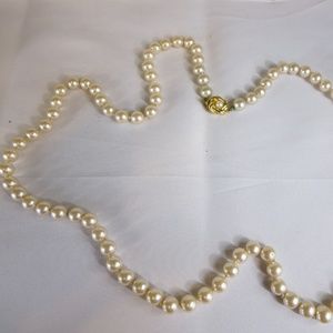 Talbots Hand Knotted Faux Pearl Necklace